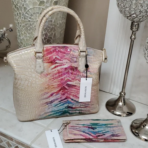 🧡💛 BRAHMIN ENTICE OMBRE Duxbury Satchel & Ady Wallet 💛🧡 - Picture 6 of 13